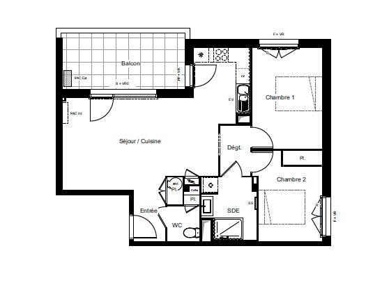 Appartement - 64 m² - 3 pièces
