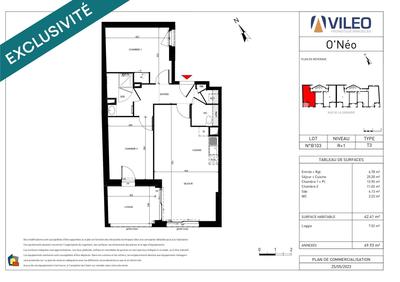 Appartement - 63 m² - 3 pièces