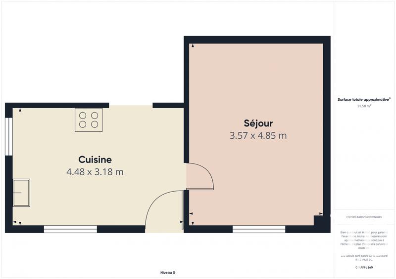 Maison de ville - 76 m² - 3 pièces