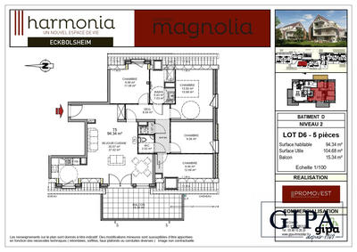 Appartement - 94 m² - 5 pièces