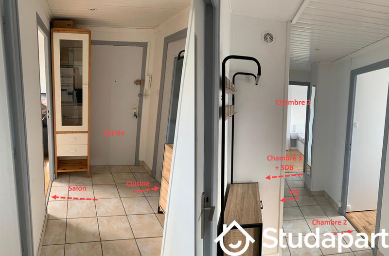 Chambre - 9 m² - 1 pièce