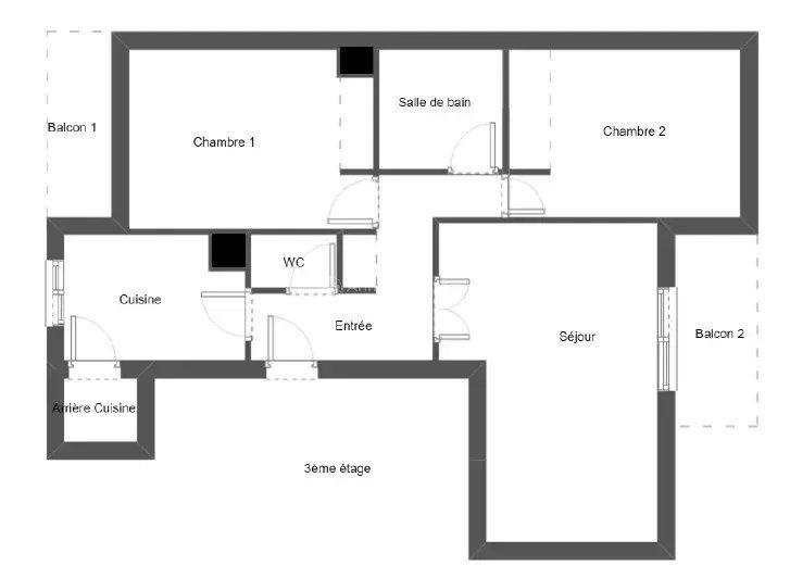 Appartement - 71 m² - 3 pièces