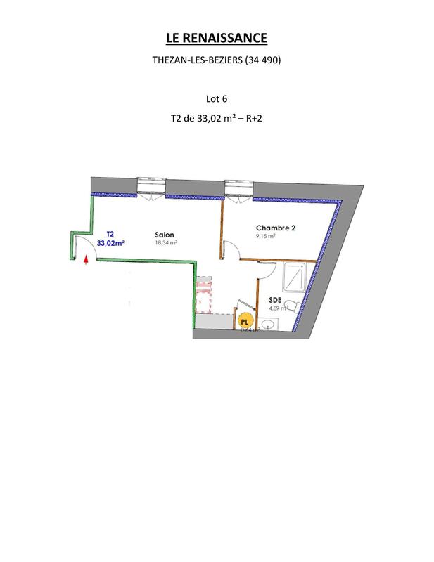 Appartement - 33 m² - 2 pièces