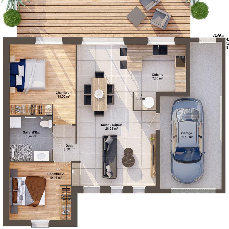 Maison - 69 m² - 4 pièces