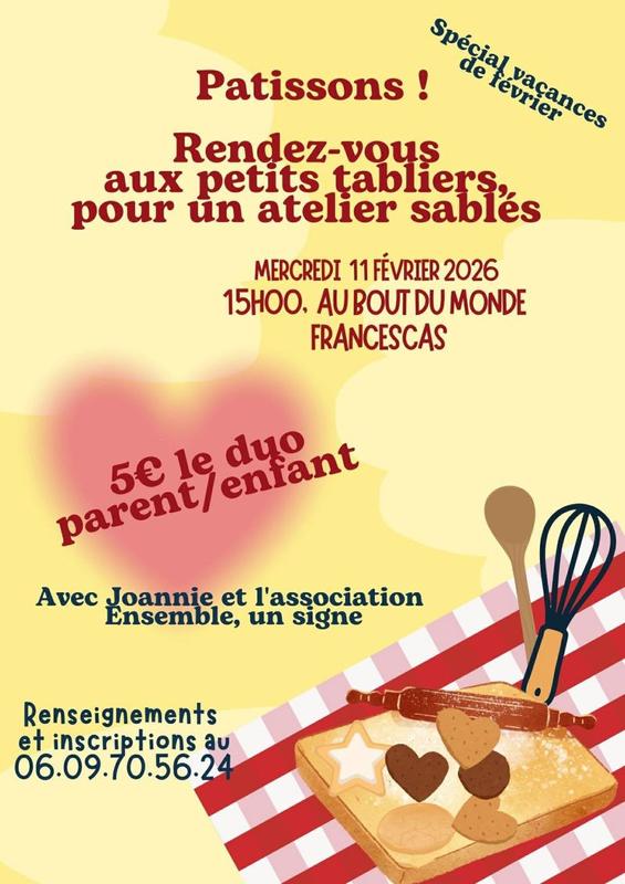 Atelier sablés avec l'association Ensemble, un signe