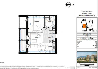Appartement - 44 m² - 2 pièces