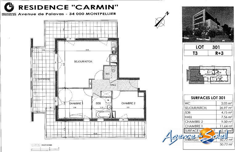 Appartement - 63 m² - 3 pièces
