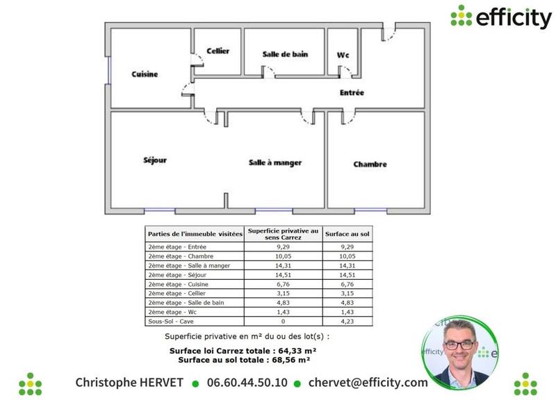 Appartement - 65 m² - 3 pièces