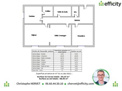 Appartement - 65 m² - 3 pièces