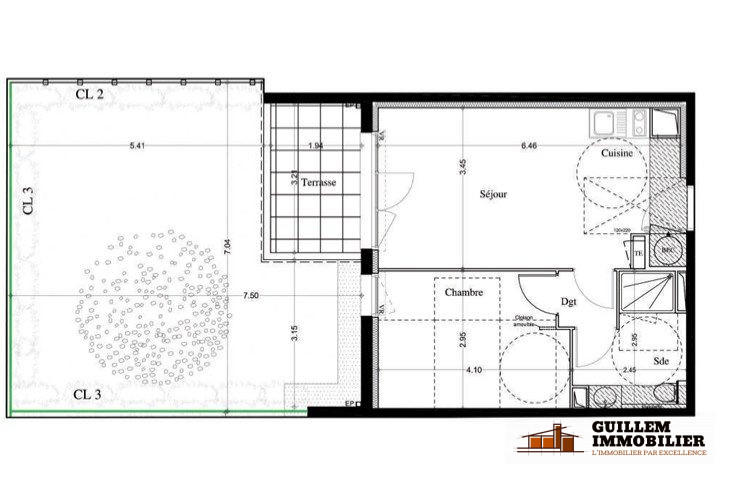 Appartement - 41 m² - 2 pièces