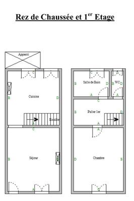 Maison - 68 m² - 2 pièces