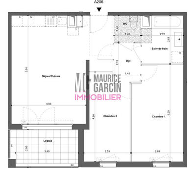 Appartement - 63 m² - 3 pièces