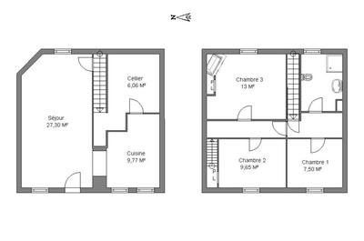Maison - 87 m² - 4 pièces