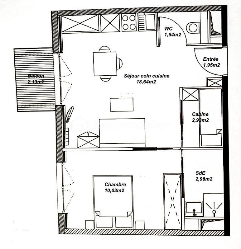 Appartement - 38 m² - 2 pièces