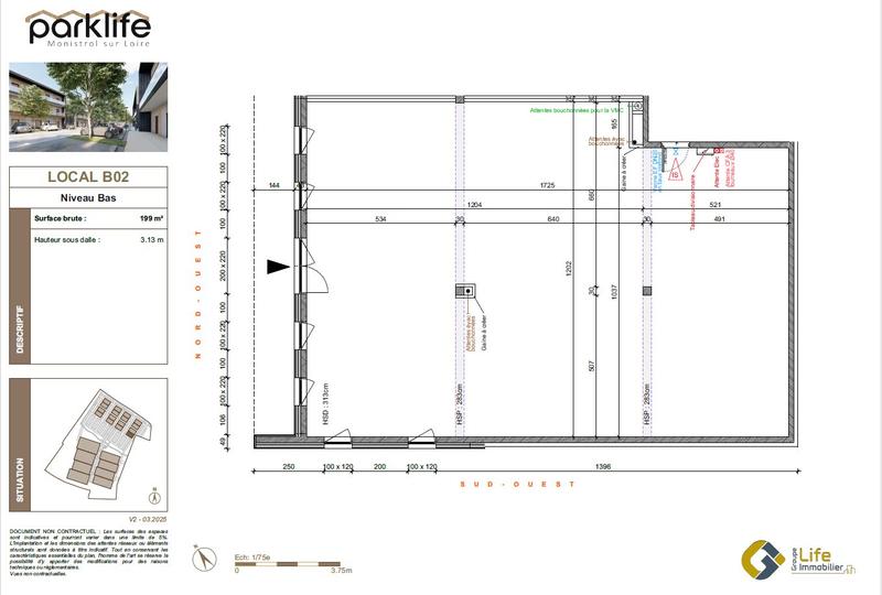 Local d'activités - 199 m² - 1 pièce