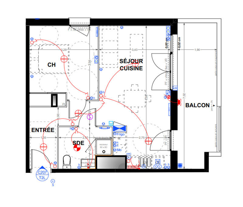 Appartement - 45 m² - 2 pièces