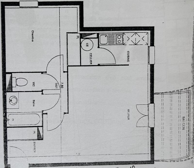 Appartement ancien - 48 m² - 2 pièces