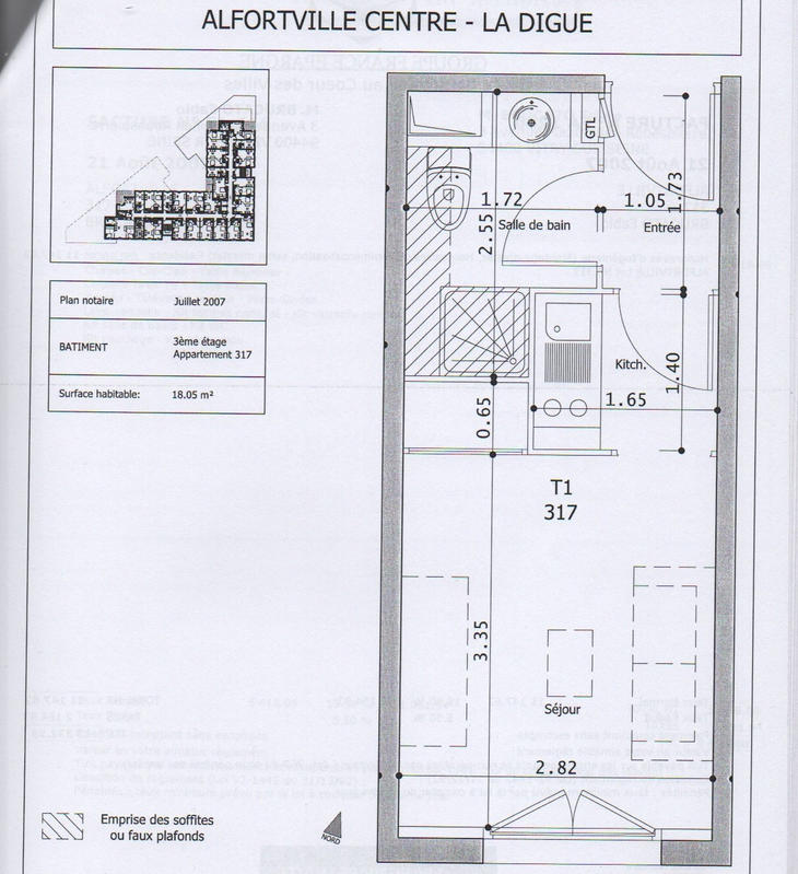 Appartement - 18 m² - 1 pièce