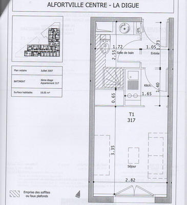 Appartement - 18 m² - 1 pièce