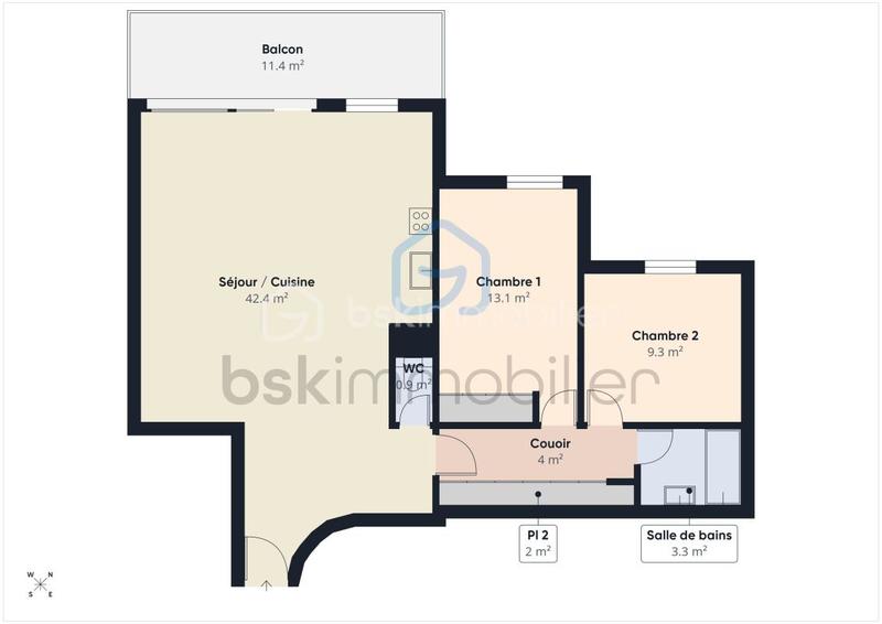 Appartement - 75 m² - 3 pièces