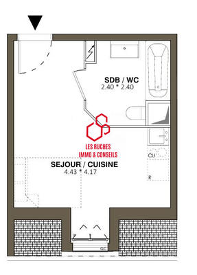 Appartement - 21 m² - 3 pièces