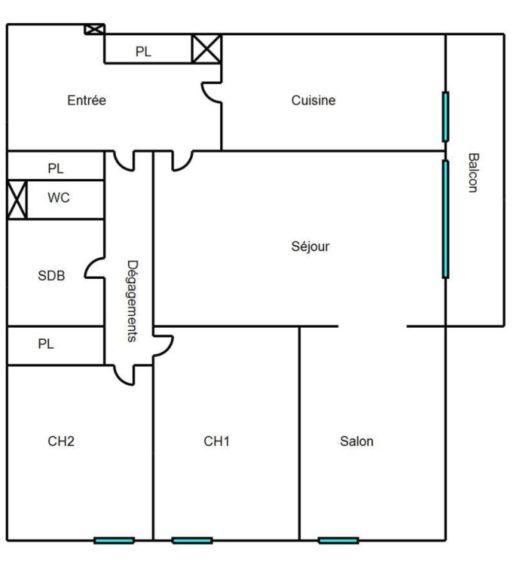 Appartement - 81 m² - 3 pièces
