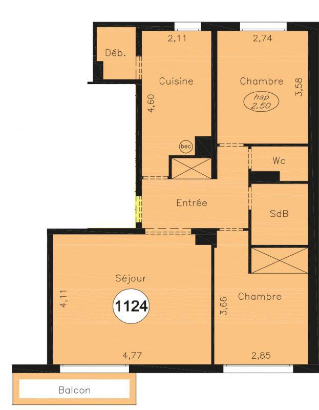 Appartement - 62 m² - 3 pièces