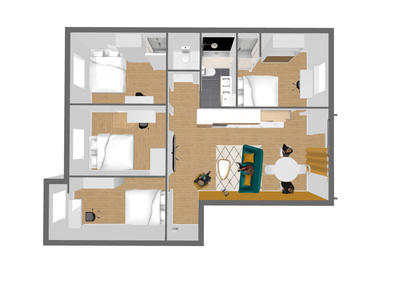 Chambre - 10 m² - 1 pièce