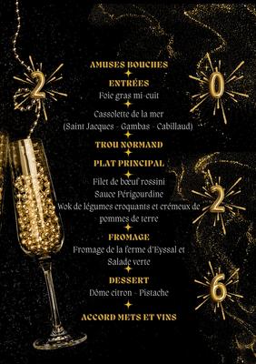 Menu de saint sylvestre de la guinguette de Neufont