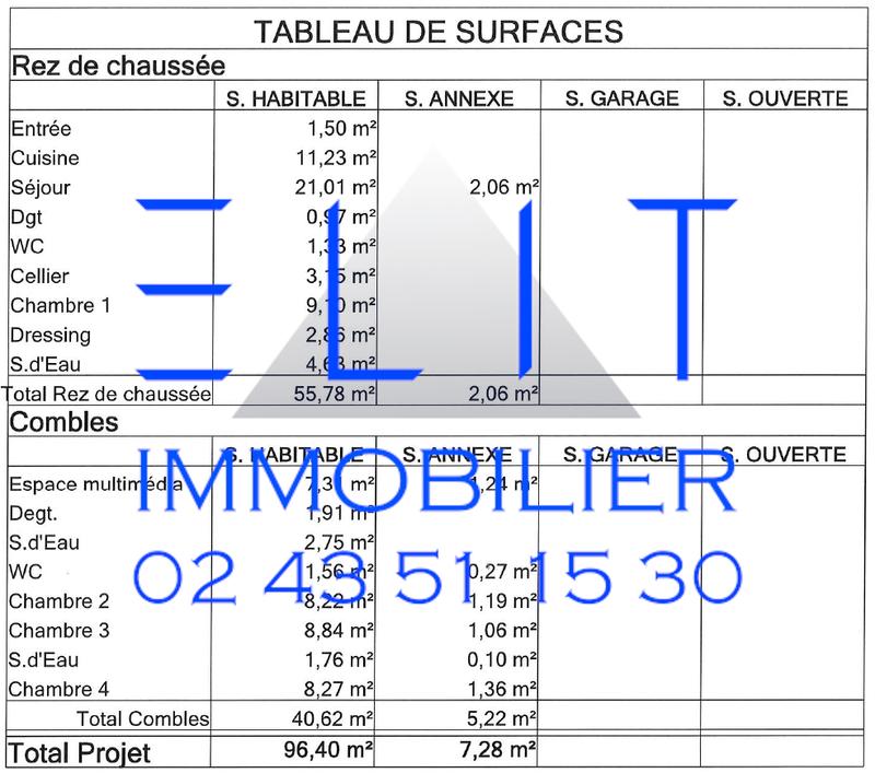 Maison - 96 m² - 6 pièces