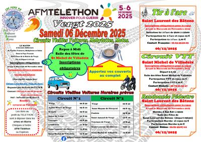 Téléthon : rando Vtt et repas