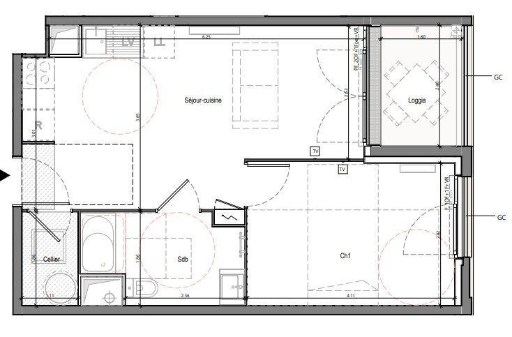 Appartement - 41 m² - 2 pièces