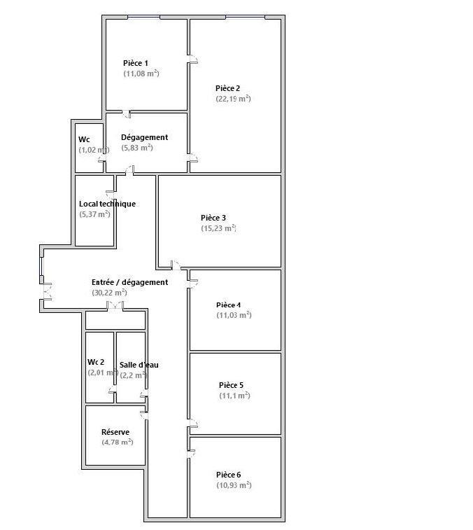 Bureau - 133 m² - 6 pièces