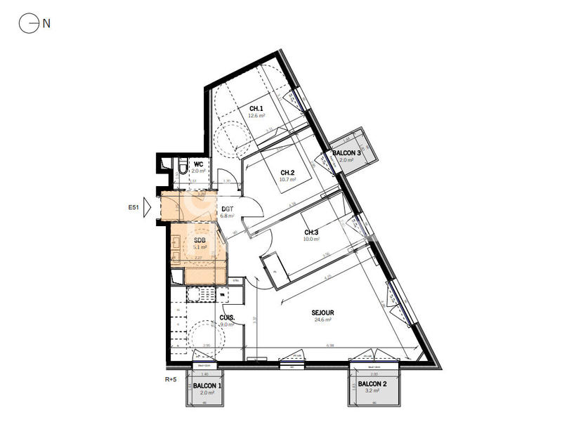 Appartement - 81 m² - 4 pièces