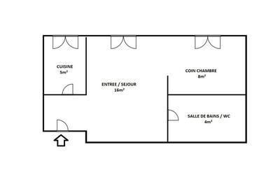 Appartement - 35 m² - 2 pièces