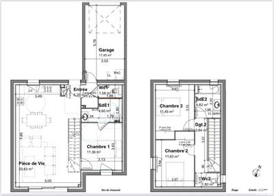 Maison - 90 m² - 4 pièces