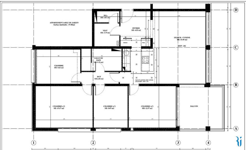 Appartement - 97 m² - 4 pièces
