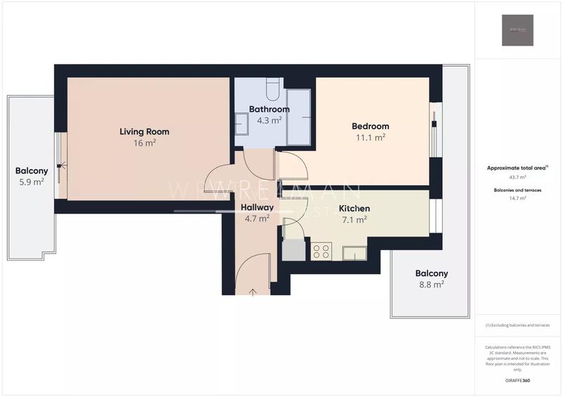 Appartement - 44 m² - 2 pièces