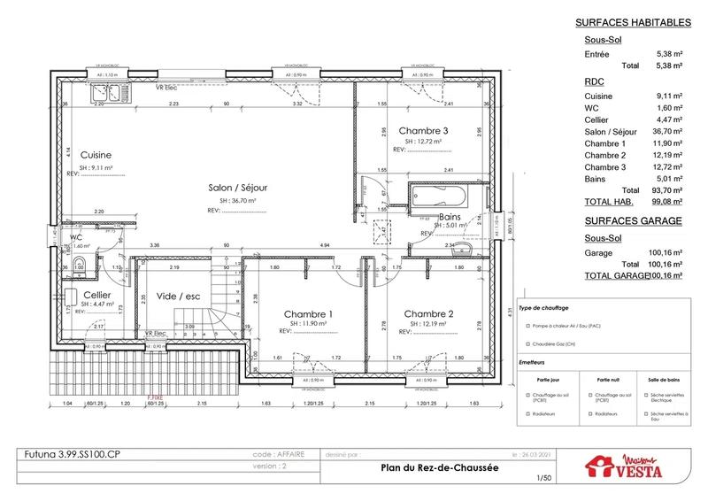 Maison - 96 m² - 5 pièces