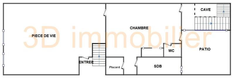 Appartement - 60 m² - 2 pièces
