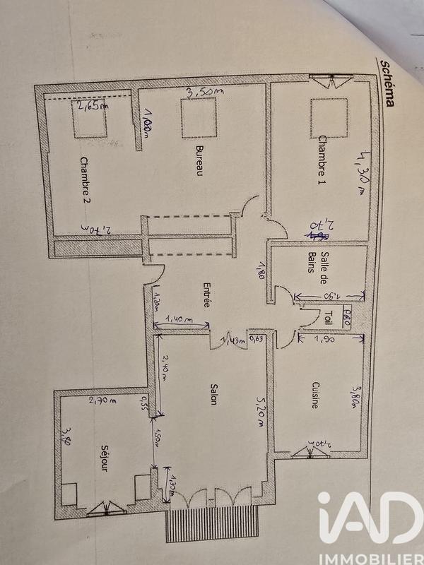 Appartement - 91 m² - 3 pièces