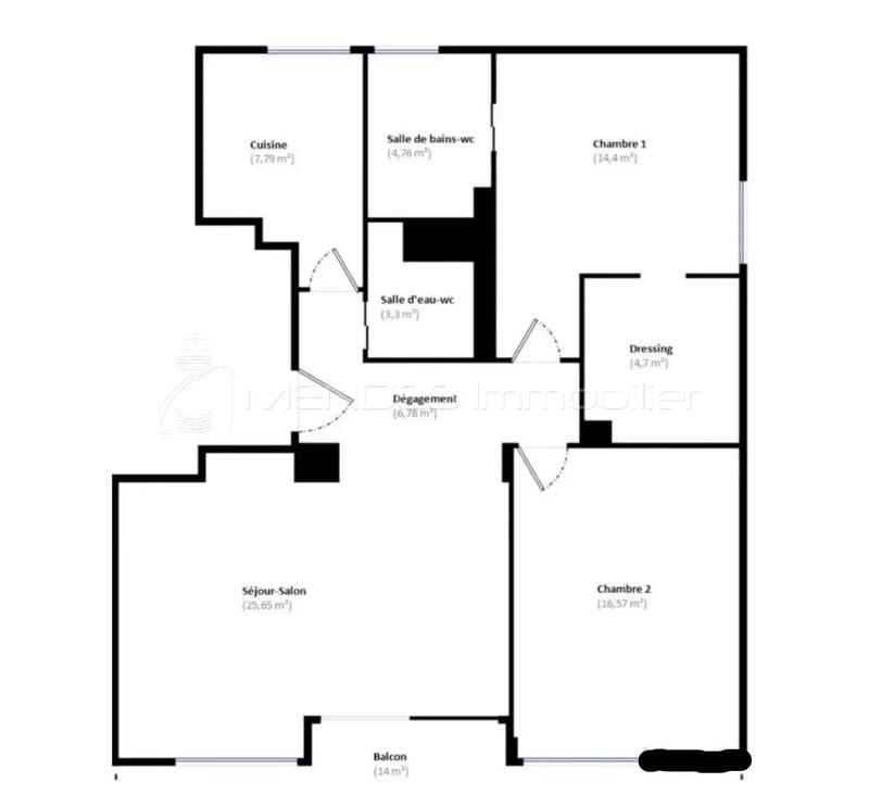 Appartement - 84 m² - 3 pièces