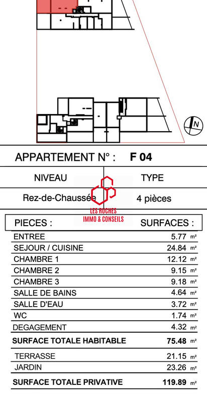 Appartement - 75 m² - 4 pièces