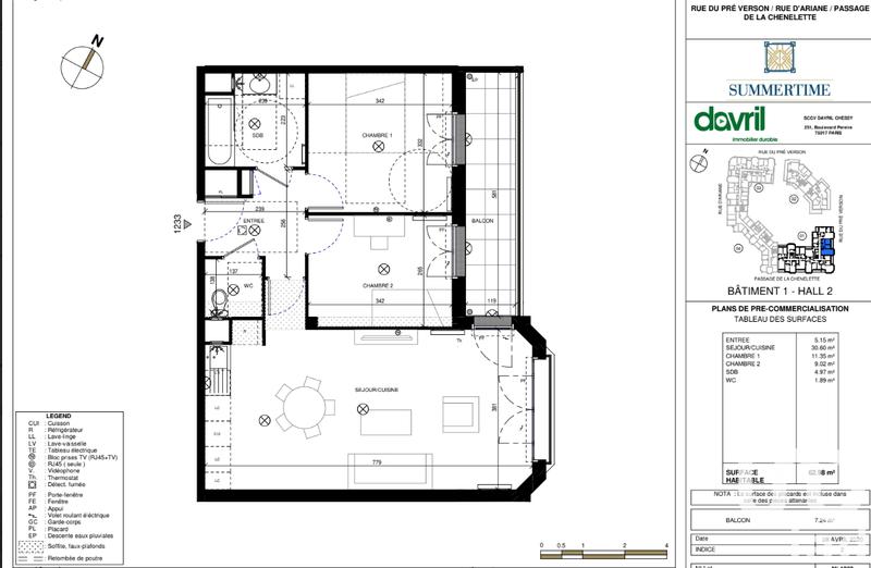 Appartement - 63 m² - 3 pièces