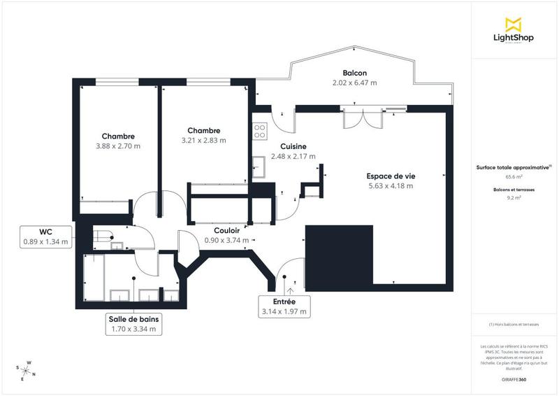 Appartement - 70 m² - 3 pièces
