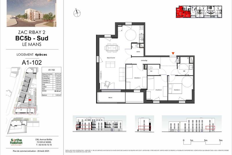 Appartement - 83 m² - 4 pièces