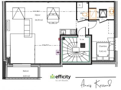 Appartement - 52 m² - 2 pièces