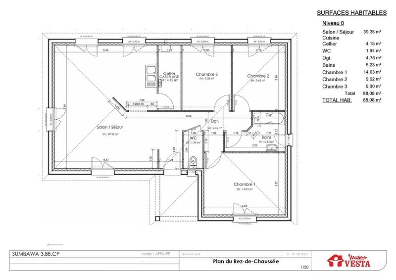 Maison - 87 m² - 5 pièces
