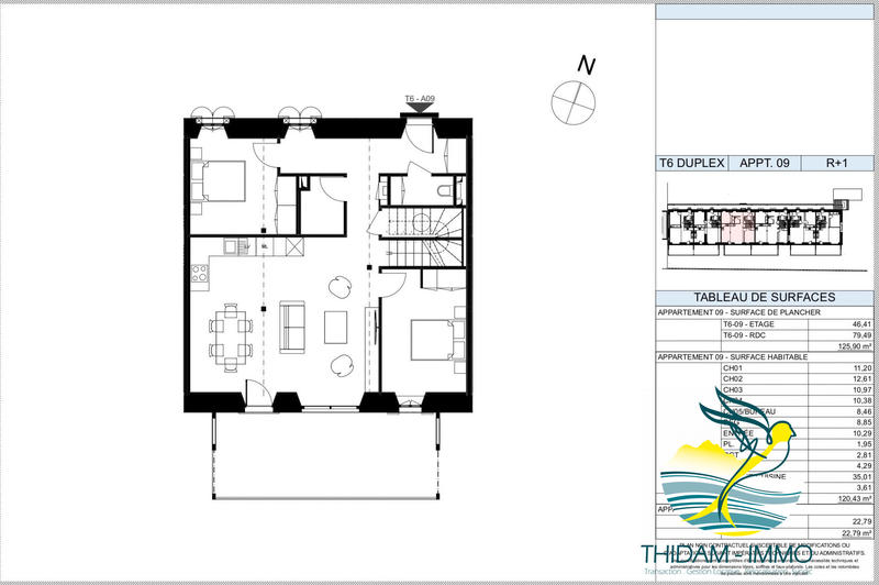 Duplex - 120 m² - 6 pièces