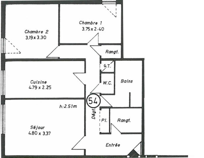 Appartement - 67 m² - 3 pièces